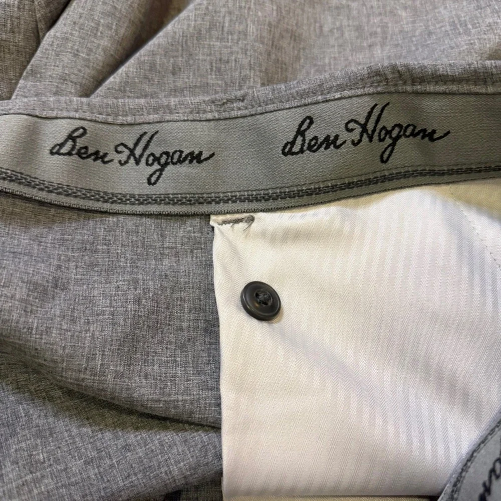 Ben Hogan Mens 44 Heather Grey Performance Golf Shorts Stretch Flat Front WT4414